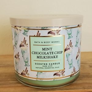 Mint chocolate chip milkshake candle